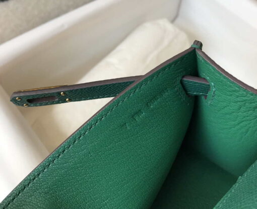 Replica Hermes Mini Kelly Pouchette Epsom Leather H230242 Green 7
