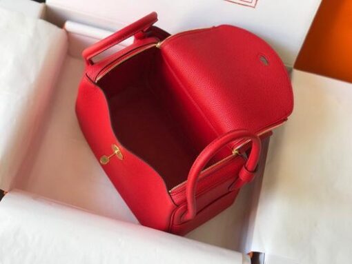 Replica Hermes Lindy 26cm Designer Tote Shoulder Bags Red Gold 3