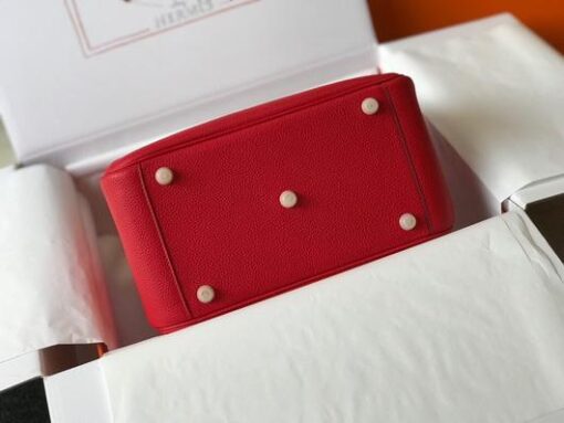 Replica Hermes Lindy 26cm Designer Tote Shoulder Bags Red Gold 4