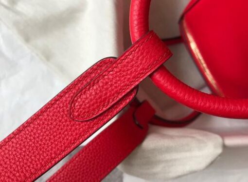 Replica Hermes Lindy 26cm Designer Tote Shoulder Bags Red Gold 6