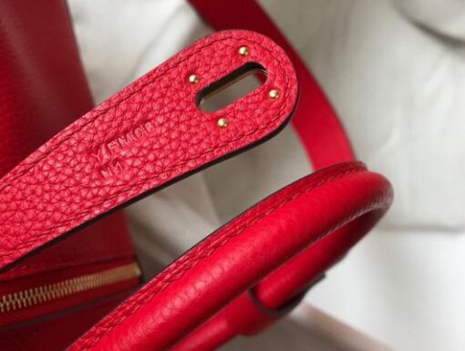 Replica Hermes Lindy 26cm Designer Tote Shoulder Bags Red Gold 7