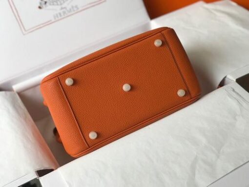 Replica Hermes Lindy 26cm Designer Tote Shoulder Bags Orange Gold 3