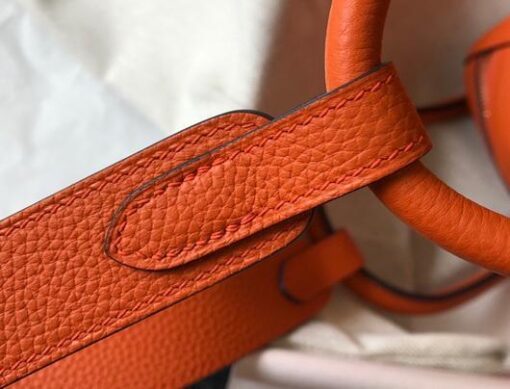 Replica Hermes Lindy 26cm Designer Tote Shoulder Bags Orange Gold 6