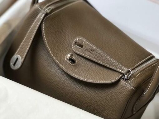 Replica Hermes Lindy 26cm Designer Tote Shoulder Bags Gray Silver 5