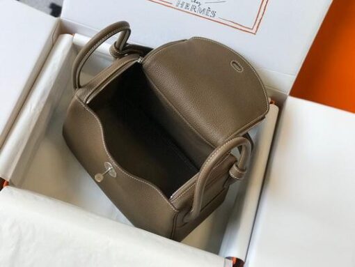 Replica Hermes Lindy 26cm Designer Tote Shoulder Bags Gray Silver 8