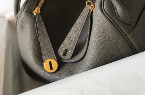 Replica Hermes Lindy 26cm Designer Tote Shoulder Bags Gray Gold 4