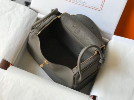 Replica Hermes Lindy 26cm Designer Tote Shoulder Bags Gray Gold 5