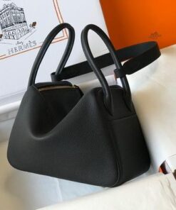 Replica Hermes Lindy 26cm Designer Tote Shoulder Bags Black 2