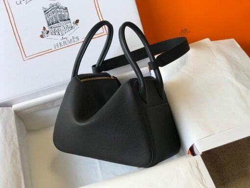 Replica Hermes Lindy 26cm Designer Tote Shoulder Bags Black 2