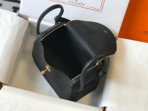 Replica Hermes Lindy 26cm Designer Tote Shoulder Bags Black 6