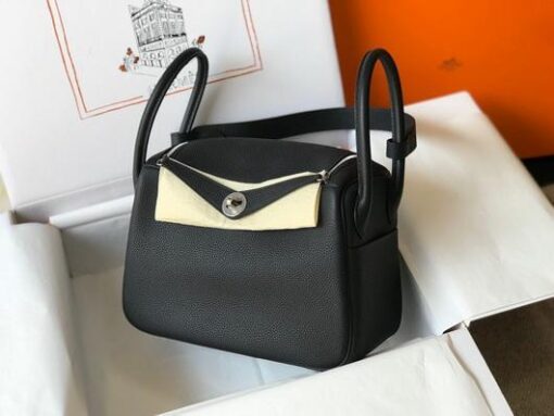Replica Hermes Lindy 26cm Designer Tote Shoulder Bags Black 9