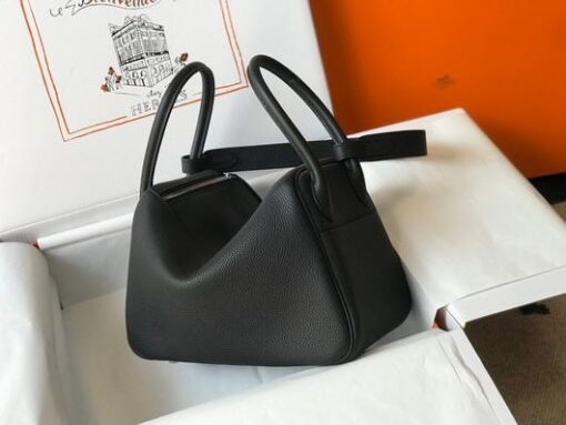 Replica Hermes Lindy 26cm Designer Tote Shoulder Bags Black 11