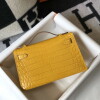 Replica Hermes Kelly Danse 22cm Leather Bag 20357 Yellow 10