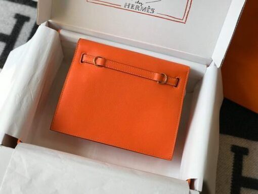 Replica Hermes Kelly Danse 22cm Leather Bag 20355 Orange 3