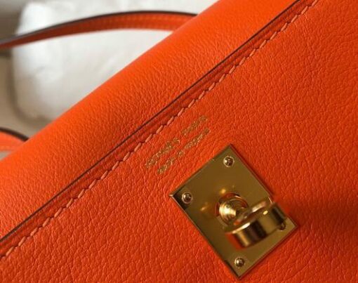 Replica Hermes Kelly Danse 22cm Leather Bag 20355 Orange 6