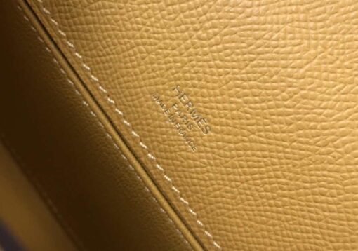 Replica Hermes Mini Kelly Pouchette Epsom Leather H230228 Yellow 7