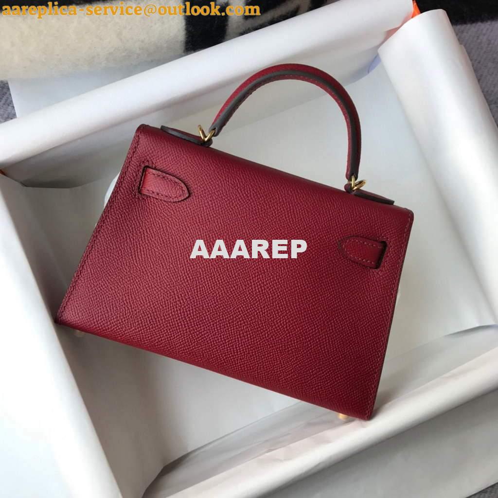 Replica Hermes Kelly Bag Hermes 19CM Epsom Shoulder Mini Bag Wine red 20462 Replica Hermes Kelly Bag Hermes 19CM Epsom Shoulder Mini Bag Wine red 20462