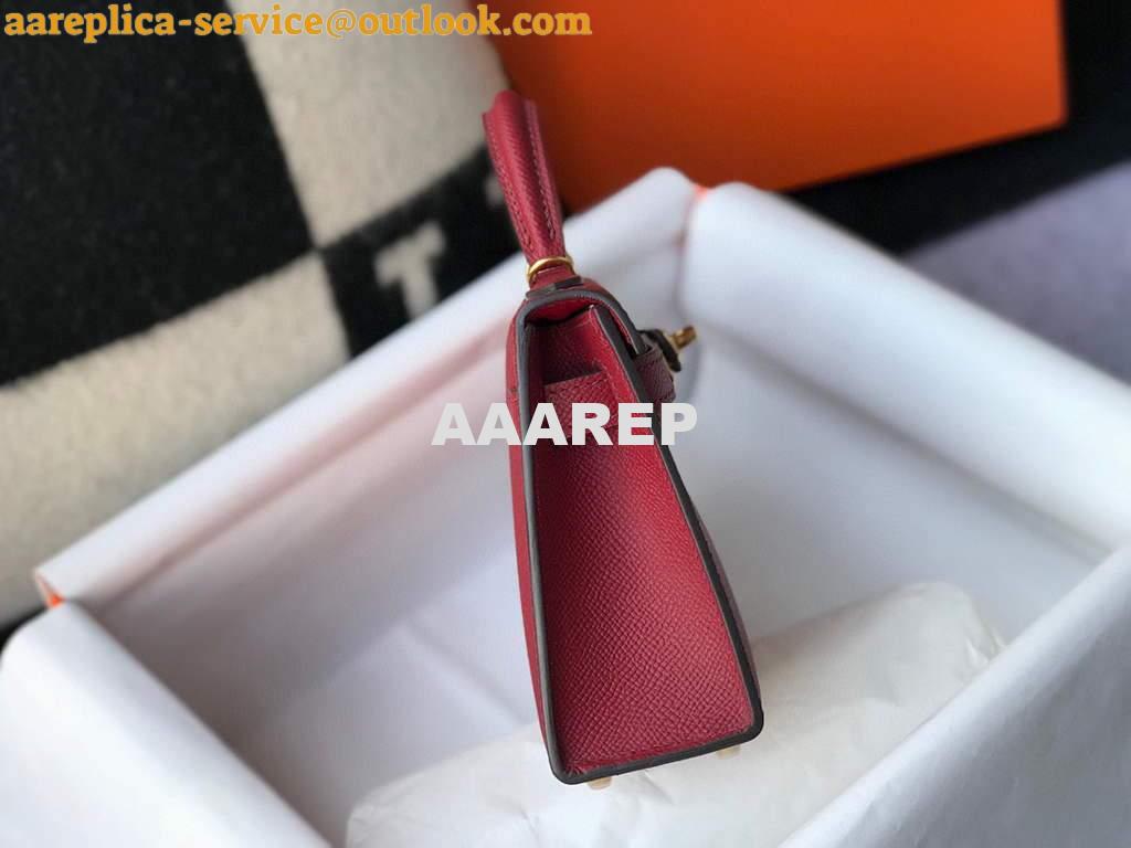 Replica Hermes Kelly Bag Hermes 19CM Epsom Shoulder Mini Bag Wine red 20462 3 Replica Hermes Kelly Bag Hermes 19CM Epsom Shoulder Mini Bag Wine red 20462 3