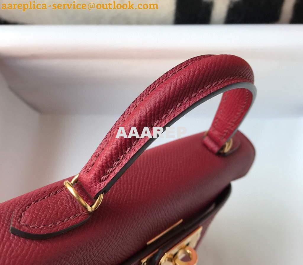 Replica Hermes Kelly Bag Hermes 19CM Epsom Shoulder Mini Bag Wine red 20462 5 Replica Hermes Kelly Bag Hermes 19CM Epsom Shoulder Mini Bag Wine red 20462 5