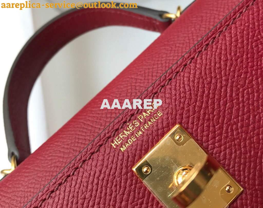 Replica Hermes Kelly Bag Hermes 19CM Epsom Shoulder Mini Bag Wine red 20462 6 Replica Hermes Kelly Bag Hermes 19CM Epsom Shoulder Mini Bag Wine red 20462 6