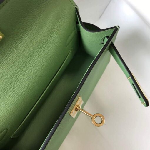 Replica Hermes Kelly Bag Hermes 19CM Epsom Shoulder Mini Bag Light green 20470 8