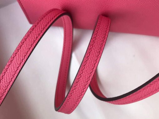 Replica Hermes Kelly Bag Hermes 19CM Epsom Shoulder Mini Bag Dark pink 20472 5