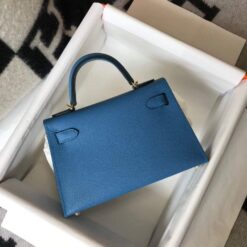 Replica Hermes Kelly Bag Hermes 19CM Epsom Shoulder Mini Bag Blue 20476