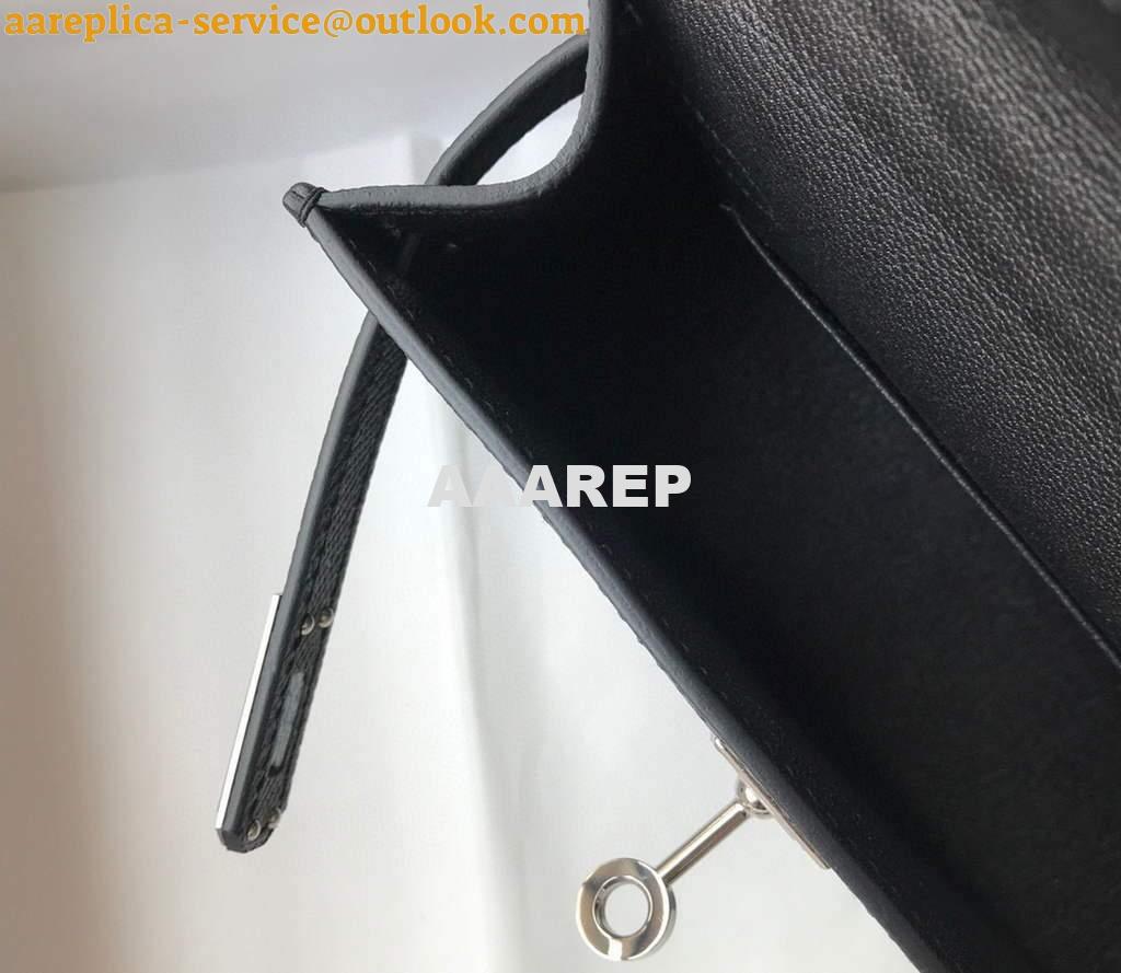 Replica Hermes Kelly Bag Hermes 19CM Epsom Shoulder Mini Bag Black Silver buckle 20456 8 Replica Hermes Kelly Bag Hermes 19CM Epsom Shoulder Mini Bag Black Silver buckle 20456 8