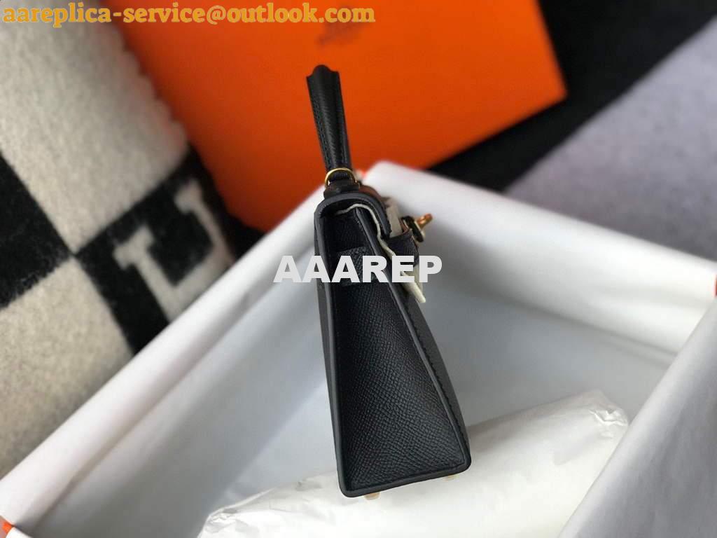 Replica Hermes Kelly Bag Hermes 19CM Epsom Shoulder Mini Bag Black Gold buckle 20455 2 Replica Hermes Kelly Bag Hermes 19CM Epsom Shoulder Mini Bag Black Gold buckle 20455 2