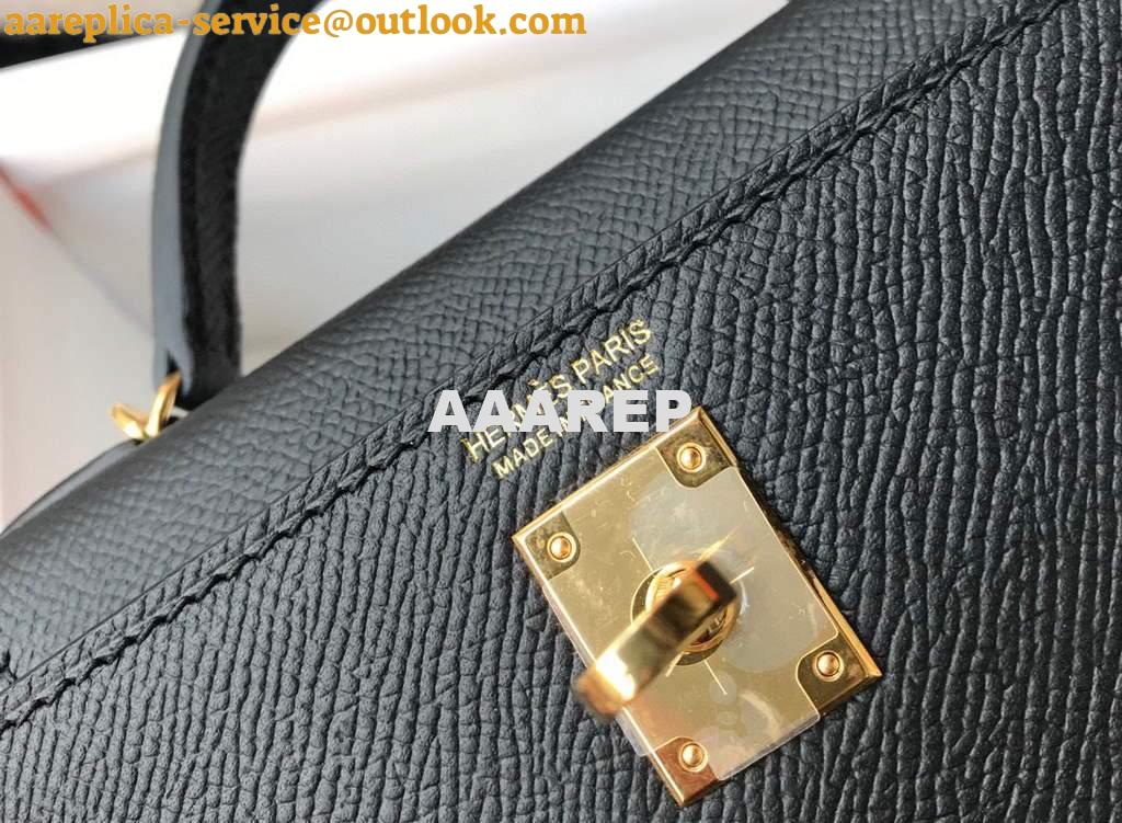 Replica Hermes Kelly Bag Hermes 19CM Epsom Shoulder Mini Bag Black Gold buckle 20455 5 Replica Hermes Kelly Bag Hermes 19CM Epsom Shoulder Mini Bag Black Gold buckle 20455 5