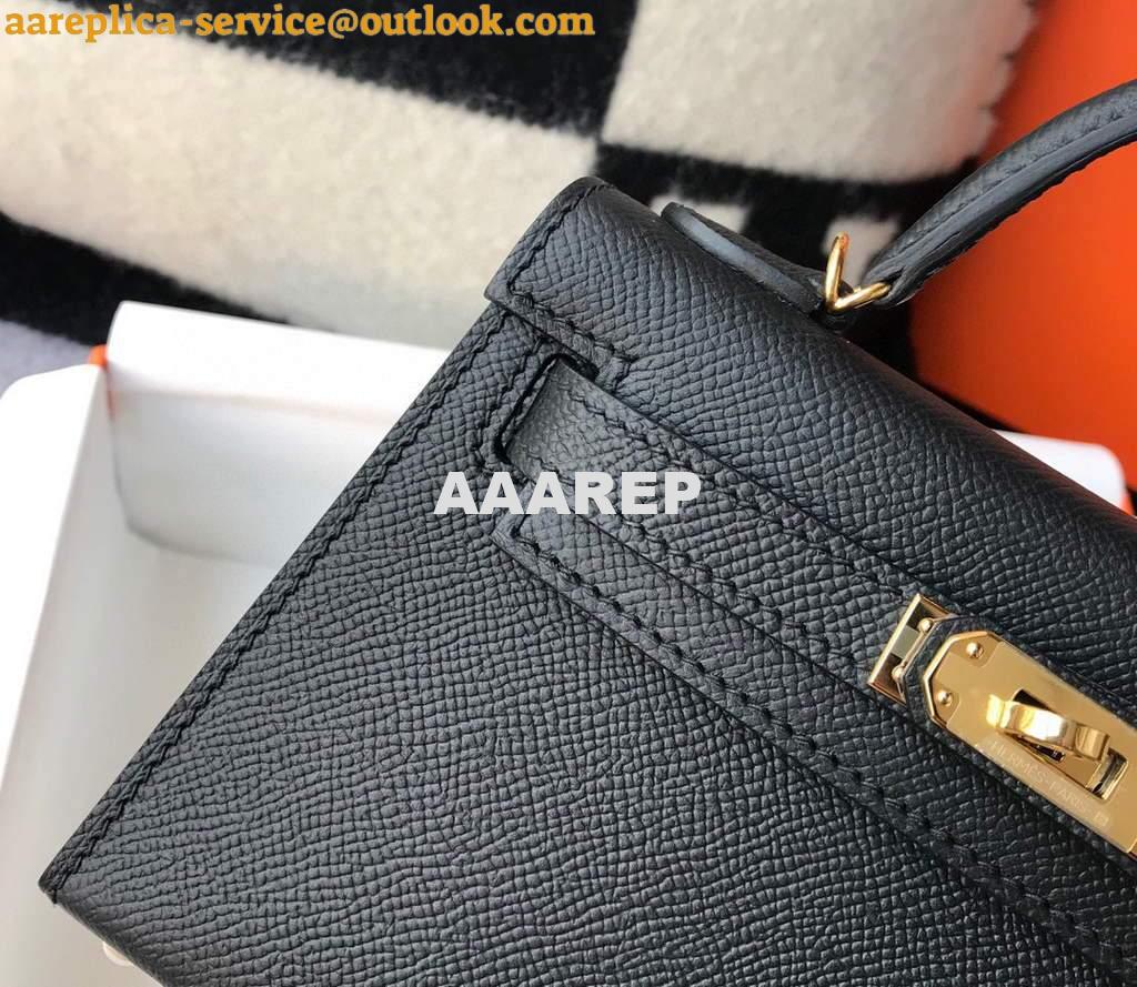 Replica Hermes Kelly Bag Hermes 19CM Epsom Shoulder Mini Bag Black Gold buckle 20455 8 Replica Hermes Kelly Bag Hermes 19CM Epsom Shoulder Mini Bag Black Gold buckle 20455 8