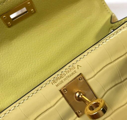 Replica Hermes Kelly Bag Designer Hermes 19CM Shoulder Mini Bag Yellow 20451 7