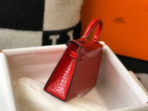 Replica Hermes Kelly Bag Designer Hermes 19CM Shoulder Mini Bag Red 20454 6
