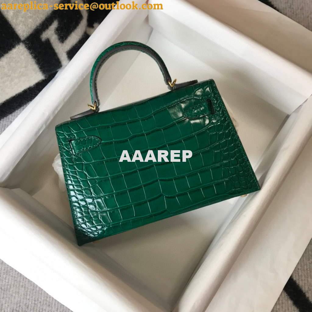 Replica Hermes Kelly Bag Designer Hermes 19CM Shoulder Mini Bag Green 20452 2 Replica Hermes Kelly Bag Designer Hermes 19CM Shoulder Mini Bag Green 20452 2
