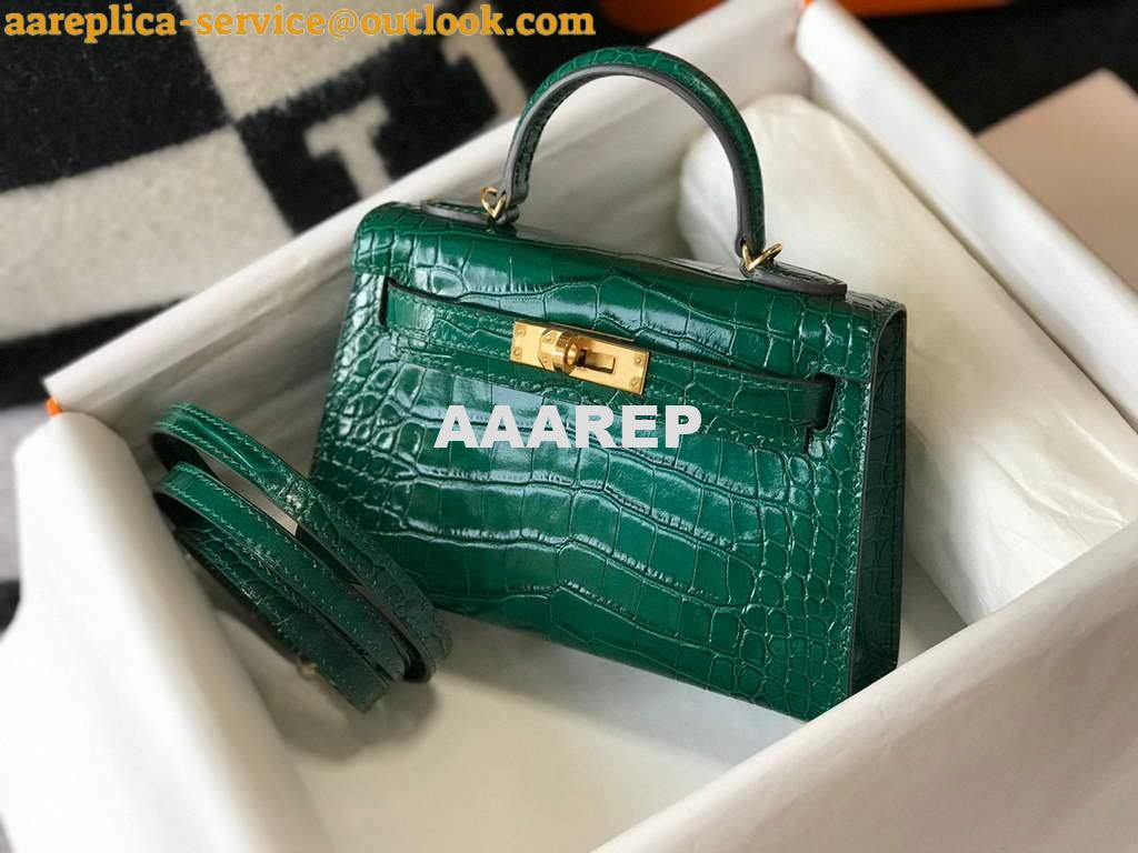 Replica Hermes Kelly Bag Designer Hermes 19CM Shoulder Mini Bag Green 20452 3 Replica Hermes Kelly Bag Designer Hermes 19CM Shoulder Mini Bag Green 20452 3