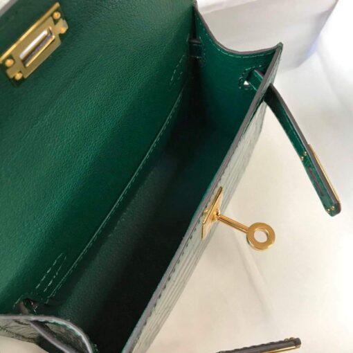 Replica Hermes Kelly Bag Designer Hermes 19CM Shoulder Mini Bag Green 20452 8