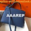 Replica Hermes Sellier Kelly 28cm of Epsom Leather Bag 20338 Blue