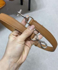 Replica Hermes Women's Leather Belt 24MM 19020 Brown 2