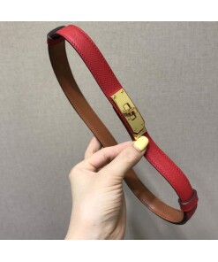 Replica Hermes Women's Kelly Leather Belt 20MM 19019 Red