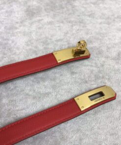 Replica Hermes Women's Kelly Leather Belt 20MM 19019 Red 2