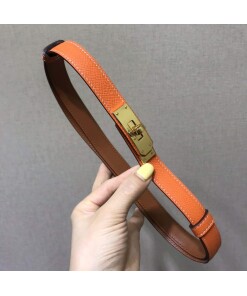 Replica Hermes Women's Kelly Leather Belt 20MM 19019 Orange