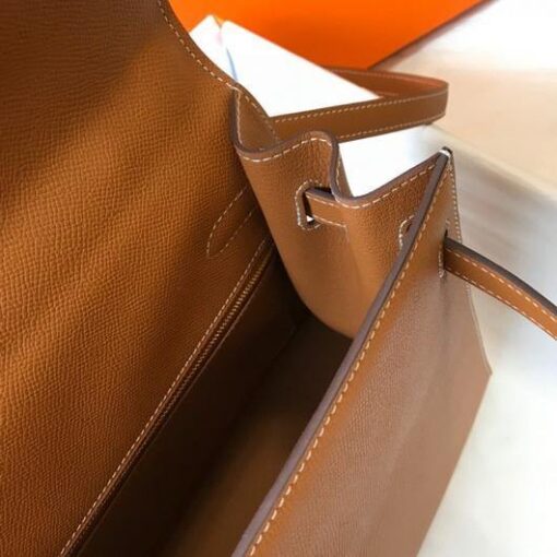 Replica Hermes Sellier Kelly 28cm of Epsom Leather Bag 20335 Tan 4