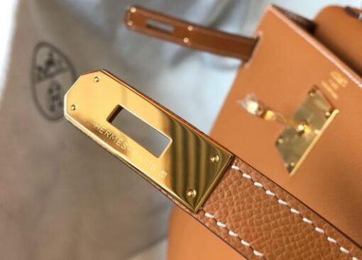 Replica Hermes Sellier Kelly 28cm of Epsom Leather Bag 20335 Tan 6