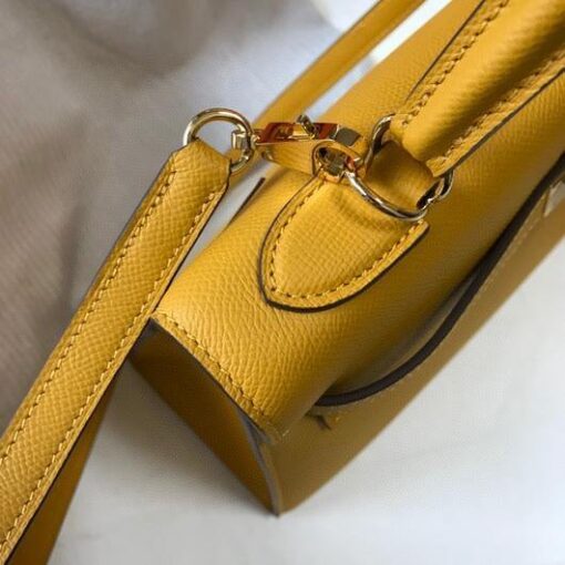 Replica Hermes Sellier Kelly 28cm of Epsom Leather Bag 20334 Yellow 6