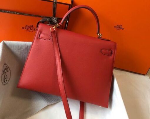 Replica Hermes Sellier Kelly 28cm of Epsom Leather Bag 20332 Red