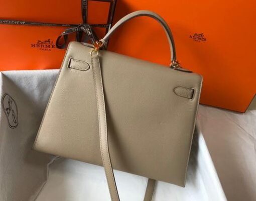 Replica Hermes Sellier Kelly 28cm of Epsom Leather Bag 20331 Gray