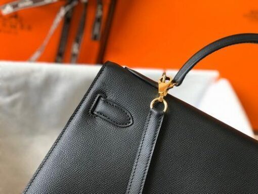 Replica Hermes Sellier Kelly 28cm of Epsom Leather Bag 20330 Black 5