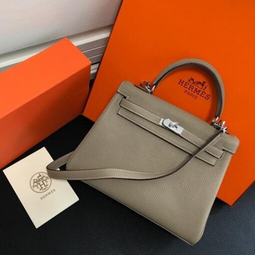 Replica Hermes Kelly Danse 20315 Designer Tote Shoulder Strap Bag Apricot 8