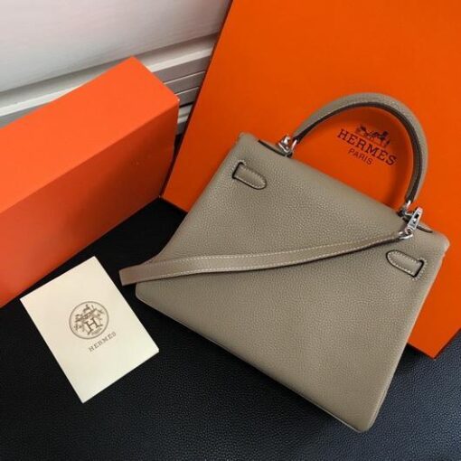 Replica Hermes Kelly Danse 20315 Designer Tote Shoulder Strap Bag Apricot 9