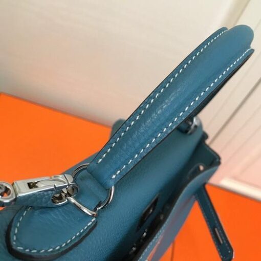 Replica Hermes Kelly Danse 20310 Designer Tote Shoulder Strap Bag Blue 9